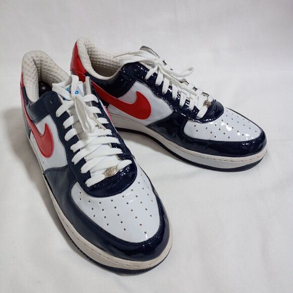 Nike Air Force 1 Vintage 2004 Red White Blue Patent Leather 306353-114 Mens 12 main image 2